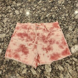 Levi's Pink And White Tie-Dye Heritage High Rise Short